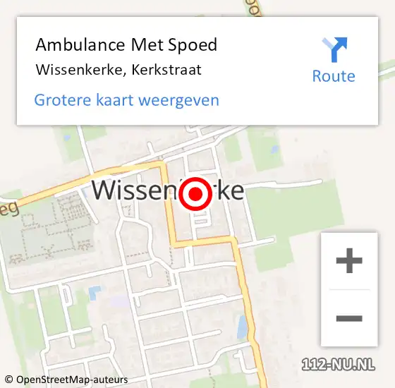 Locatie op kaart van de 112 melding: Ambulance Met Spoed Naar Wissenkerke, Kerkstraat op 23 januari 2016 13:30