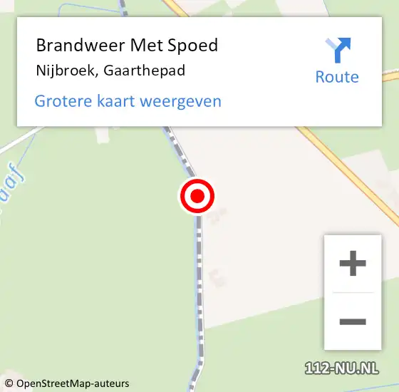 Locatie op kaart van de 112 melding: Brandweer Met Spoed Naar Nijbroek, Gaarthepad op 23 januari 2016 13:34