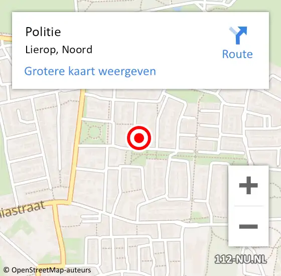 Locatie op kaart van de 112 melding: Politie Lierop, Noord op 23 januari 2016 14:05