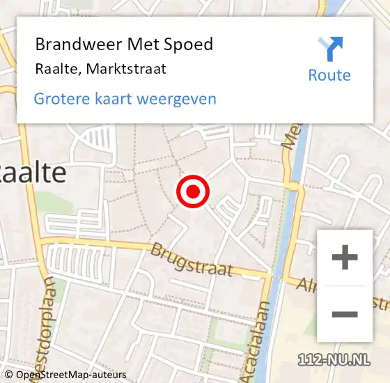 Locatie op kaart van de 112 melding: Brandweer Met Spoed Naar Raalte, Marktstraat op 23 januari 2016 14:17