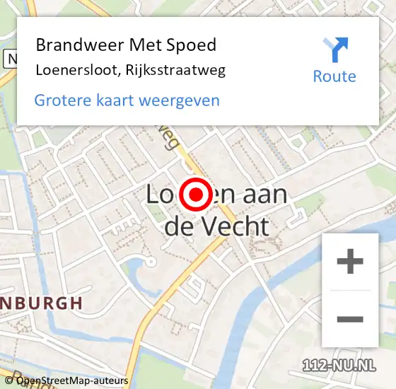 Locatie op kaart van de 112 melding: Brandweer Met Spoed Naar Loenersloot, Rijksstraatweg op 14 september 2013 20:25