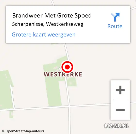 Locatie op kaart van de 112 melding: Brandweer Met Grote Spoed Naar Scherpenisse, Westkerkseweg op 23 januari 2016 16:33