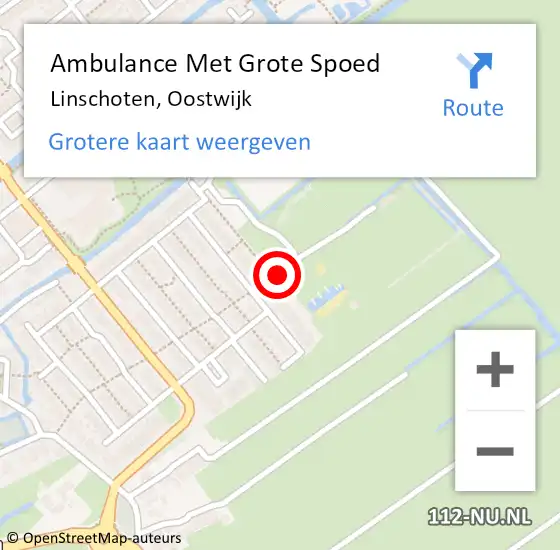 Locatie op kaart van de 112 melding: Ambulance Met Grote Spoed Naar Linschoten, Oostwijk op 23 januari 2016 16:46