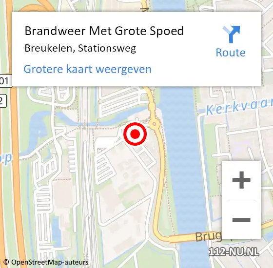 Locatie op kaart van de 112 melding: Brandweer Met Grote Spoed Naar Breukelen, Stationsweg op 23 januari 2016 17:03