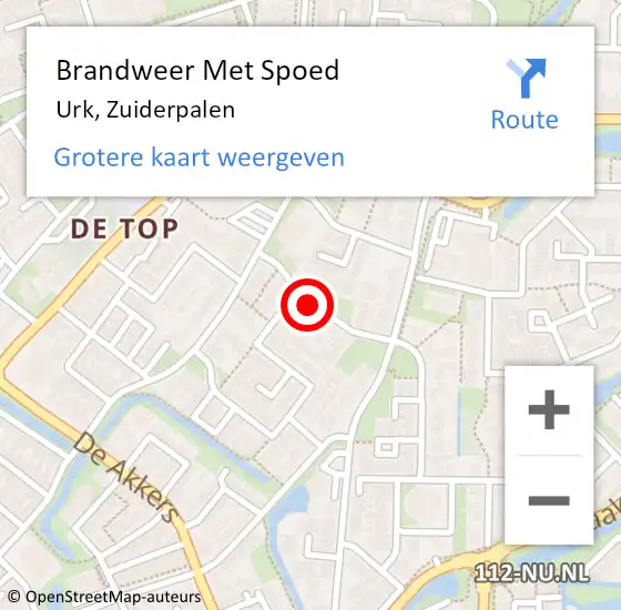 Locatie op kaart van de 112 melding: Brandweer Met Spoed Naar Urk, Zuiderpalen op 23 januari 2016 17:51