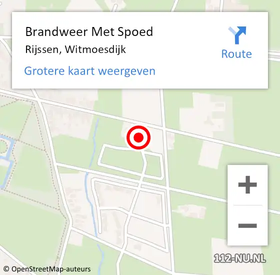 Locatie op kaart van de 112 melding: Brandweer Met Spoed Naar Rijssen, Witmoesdijk op 23 januari 2016 18:01