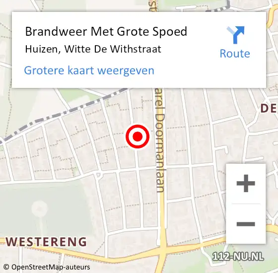 Locatie op kaart van de 112 melding: Brandweer Met Grote Spoed Naar Huizen, Witte De Withstraat op 23 januari 2016 19:33