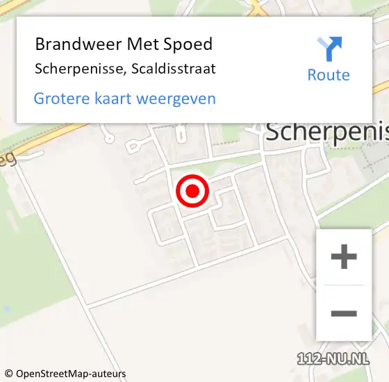 Locatie op kaart van de 112 melding: Brandweer Met Spoed Naar Scherpenisse, Scaldisstraat op 23 januari 2016 23:15