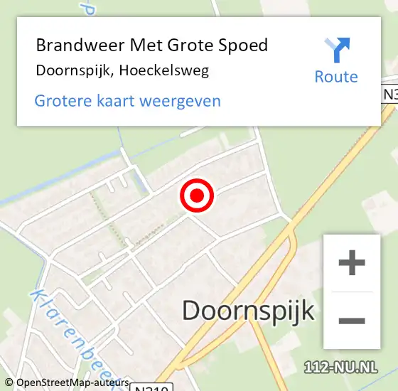 Locatie op kaart van de 112 melding: Brandweer Met Grote Spoed Naar Doornspijk, Hoeckelsweg op 23 januari 2016 23:19