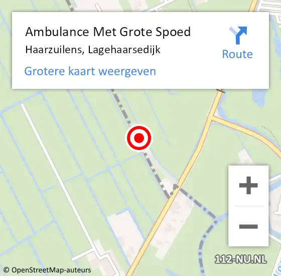 Locatie op kaart van de 112 melding: Ambulance Met Grote Spoed Naar Haarzuilens, Lagehaarsedijk op 24 januari 2016 01:11