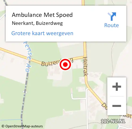 Locatie op kaart van de 112 melding: Ambulance Met Spoed Naar Neerkant, Buizerdweg op 24 januari 2016 06:16