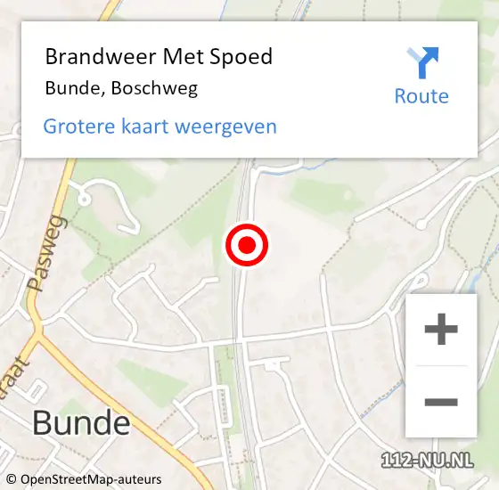 Locatie op kaart van de 112 melding: Brandweer Met Spoed Naar Bunde, Boschweg op 24 januari 2016 08:29