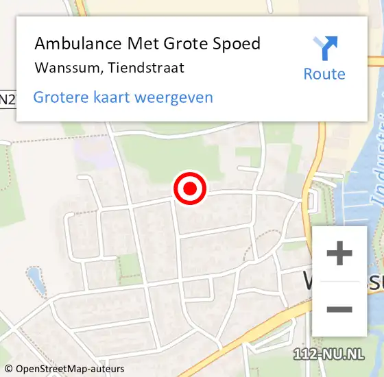 Locatie op kaart van de 112 melding: Ambulance Met Grote Spoed Naar Wanssum, Tiendstraat op 24 januari 2016 11:37