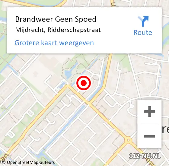 Locatie op kaart van de 112 melding: Brandweer Geen Spoed Naar Mijdrecht, Ridderschapstraat op 24 januari 2016 11:46