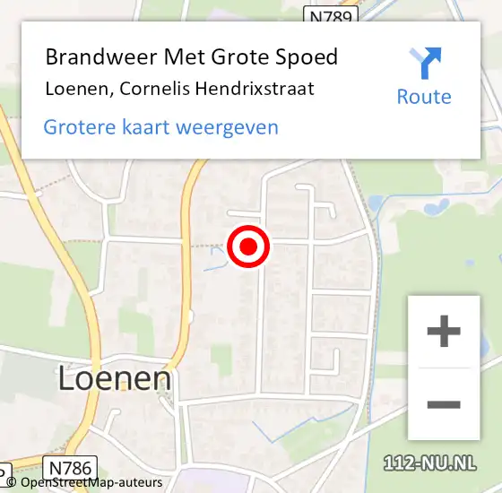 Locatie op kaart van de 112 melding: Brandweer Met Grote Spoed Naar Loenen, Cornelis Hendrixstraat op 24 januari 2016 15:23
