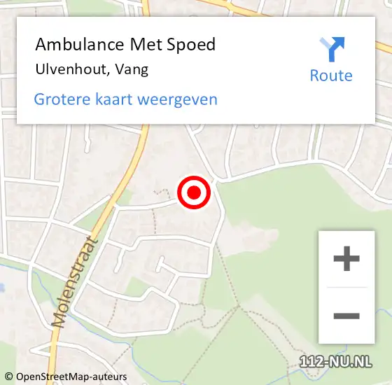 Locatie op kaart van de 112 melding: Ambulance Met Spoed Naar Ulvenhout, Vang op 24 januari 2016 15:25