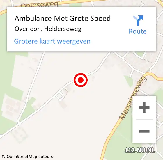 Locatie op kaart van de 112 melding: Ambulance Met Grote Spoed Naar Overloon, Helderseweg op 24 januari 2016 16:10