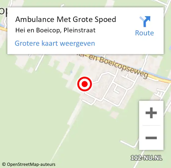 Locatie op kaart van de 112 melding: Ambulance Met Grote Spoed Naar Hei en Boeicop, Pleinstraat op 24 januari 2016 17:06