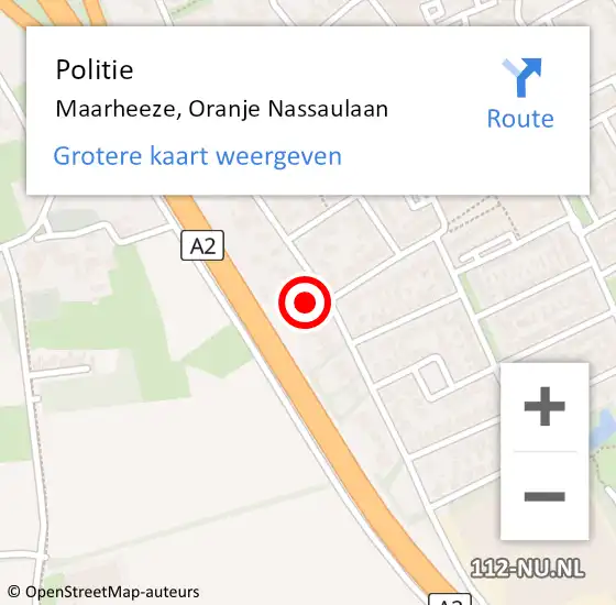 Locatie op kaart van de 112 melding: Politie Maarheeze, Oranje Nassaulaan op 24 januari 2016 17:07