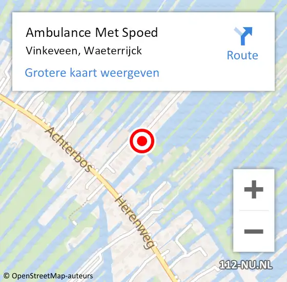 Locatie op kaart van de 112 melding: Ambulance Met Spoed Naar Vinkeveen, Waeterrijck op 24 januari 2016 18:27