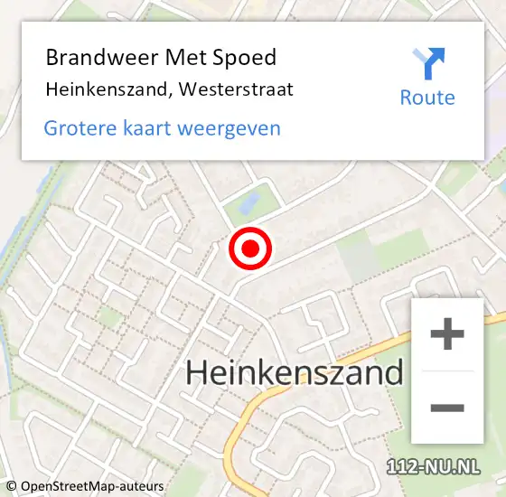 Locatie op kaart van de 112 melding: Brandweer Met Spoed Naar Heinkenszand, Westerstraat op 24 januari 2016 21:22