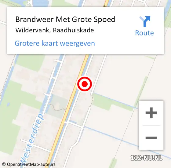 Locatie op kaart van de 112 melding: Brandweer Met Grote Spoed Naar Wildervank, Raadhuiskade op 24 januari 2016 22:43