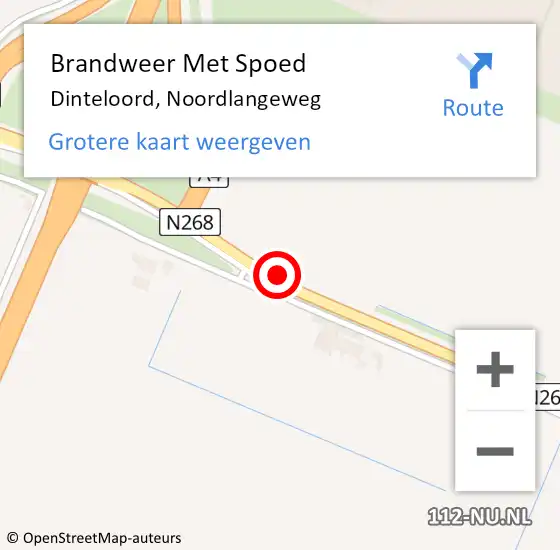 Locatie op kaart van de 112 melding: Brandweer Met Spoed Naar Dinteloord, Noordlangeweg op 4 december 2013 10:46