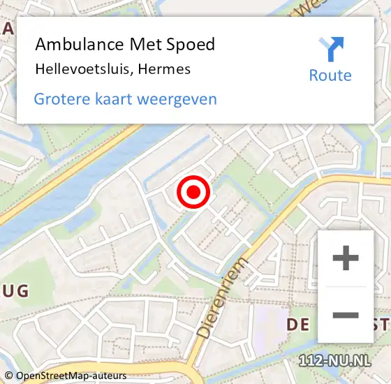 Locatie op kaart van de 112 melding: Ambulance Met Spoed Naar Hellevoetsluis, Hermes op 25 januari 2016 06:23