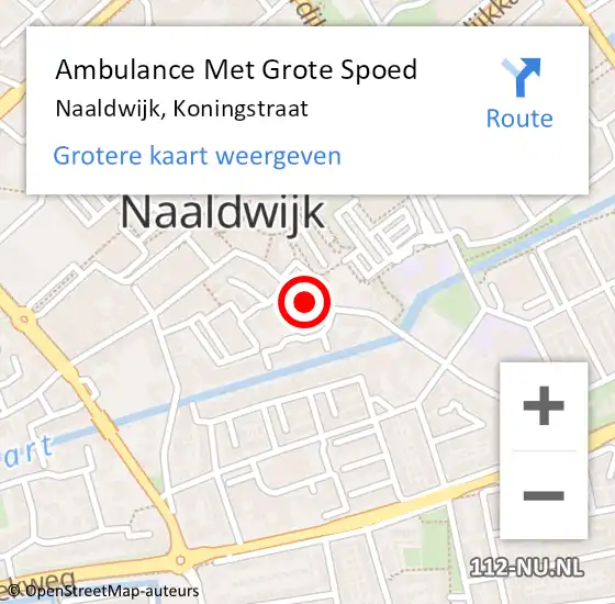 Locatie op kaart van de 112 melding: Ambulance Met Grote Spoed Naar Naaldwijk, Koningstraat op 25 januari 2016 06:29