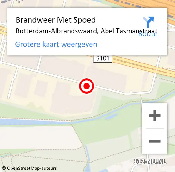 Locatie op kaart van de 112 melding: Brandweer Met Spoed Naar Rotterdam-Albrandswaard, Abel Tasmanstraat op 4 december 2013 11:05