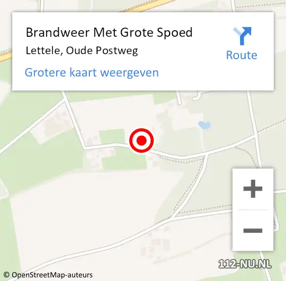 Locatie op kaart van de 112 melding: Brandweer Met Grote Spoed Naar Lettele, Oude Postweg op 25 januari 2016 09:36