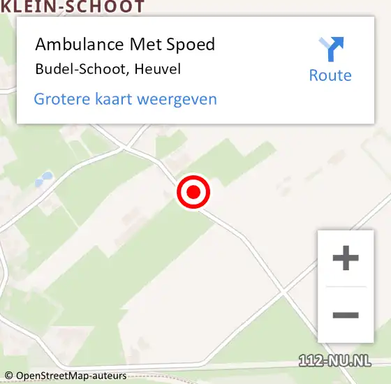 Locatie op kaart van de 112 melding: Ambulance Met Spoed Naar Budel-Schoot, Heuvel op 25 januari 2016 10:17