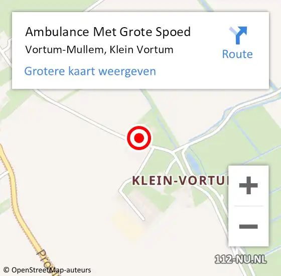 Locatie op kaart van de 112 melding: Ambulance Met Grote Spoed Naar Vortum-Mullem, Klein Vortum op 14 september 2013 20:45