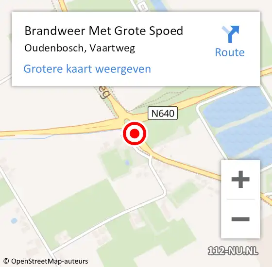 Locatie op kaart van de 112 melding: Brandweer Met Grote Spoed Naar Oudenbosch, Vaartweg op 25 januari 2016 12:21