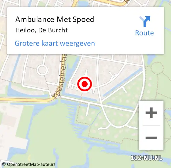 Locatie op kaart van de 112 melding: Ambulance Met Spoed Naar Heiloo, De Burcht op 25 januari 2016 14:48