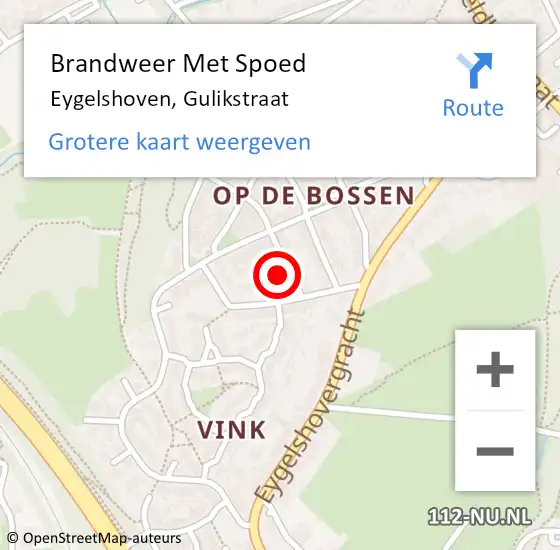 Locatie op kaart van de 112 melding: Brandweer Met Spoed Naar Eygelshoven, Gulikstraat op 25 januari 2016 18:04