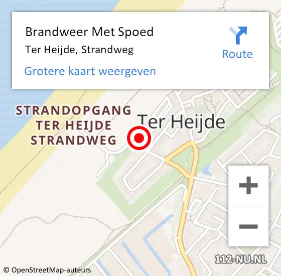 Locatie op kaart van de 112 melding: Brandweer Met Spoed Naar Ter Heijde, Strandweg op 14 september 2013 20:52