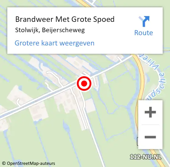 Locatie op kaart van de 112 melding: Brandweer Met Grote Spoed Naar Stolwijk, Beijerscheweg op 25 januari 2016 18:18