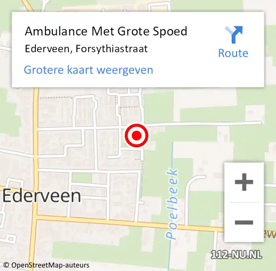 Locatie op kaart van de 112 melding: Ambulance Met Grote Spoed Naar Ederveen, Forsythiastraat op 25 januari 2016 19:53