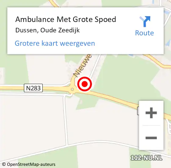 Locatie op kaart van de 112 melding: Ambulance Met Grote Spoed Naar Dussen, Oude Zeedijk op 25 januari 2016 21:28