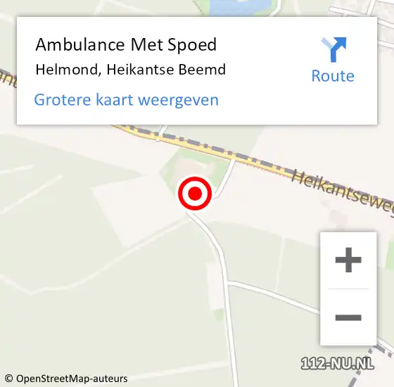 Locatie op kaart van de 112 melding: Ambulance Met Spoed Naar Helmond, Heikantse Beemd op 25 januari 2016 23:34