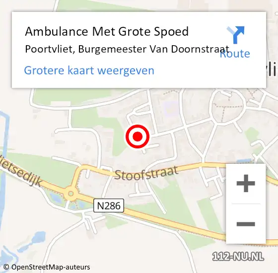 Locatie op kaart van de 112 melding: Ambulance Met Grote Spoed Naar Poortvliet, Burgemeester Van Doornstraat op 26 januari 2016 09:13