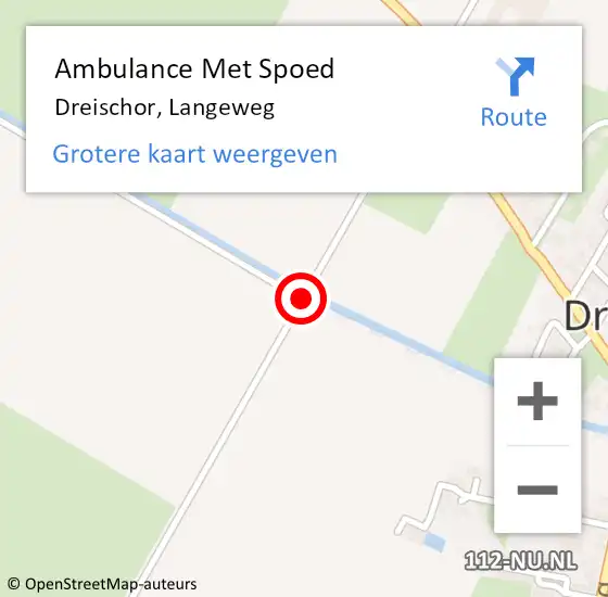 Locatie op kaart van de 112 melding: Ambulance Met Spoed Naar Dreischor, Langeweg op 26 januari 2016 11:01