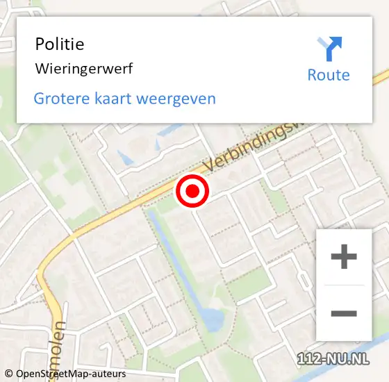 Locatie op kaart van de 112 melding: Politie Wieringerwerf op 26 januari 2016 12:08