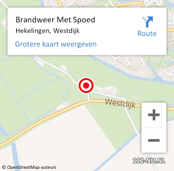 Locatie op kaart van de 112 melding: Brandweer Met Spoed Naar Hekelingen, Westdijk op 14 september 2013 21:05