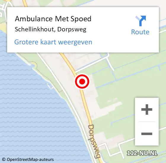 Locatie op kaart van de 112 melding: Ambulance Met Spoed Naar Schellinkhout, Dorpsweg op 26 januari 2016 15:46