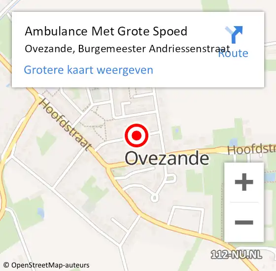 Locatie op kaart van de 112 melding: Ambulance Met Grote Spoed Naar Ovezande, Burgemeester Andriessenstraat op 26 januari 2016 18:01