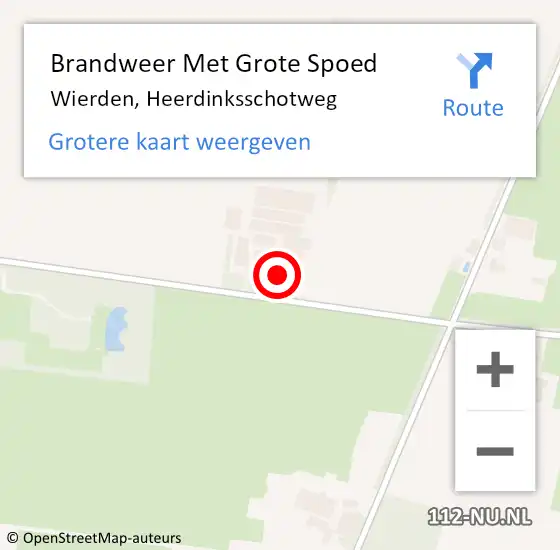 Locatie op kaart van de 112 melding: Brandweer Met Grote Spoed Naar Wierden, Heerdinksschotweg op 4 december 2013 13:30