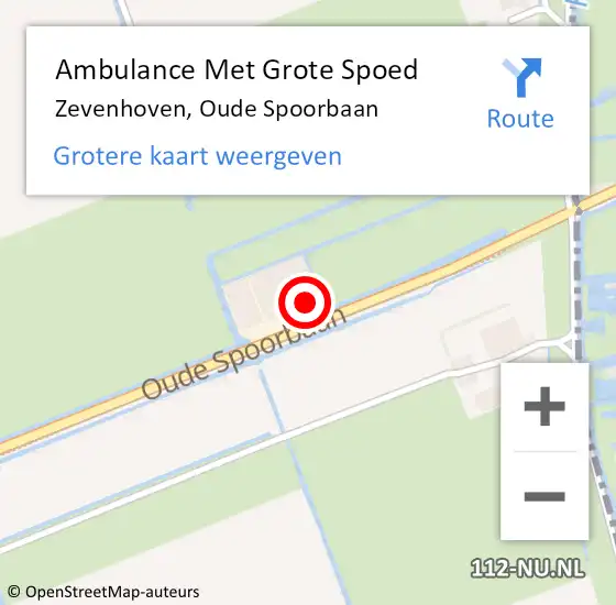 Locatie op kaart van de 112 melding: Ambulance Met Grote Spoed Naar Zevenhoven, Oude Spoorbaan op 26 januari 2016 21:19