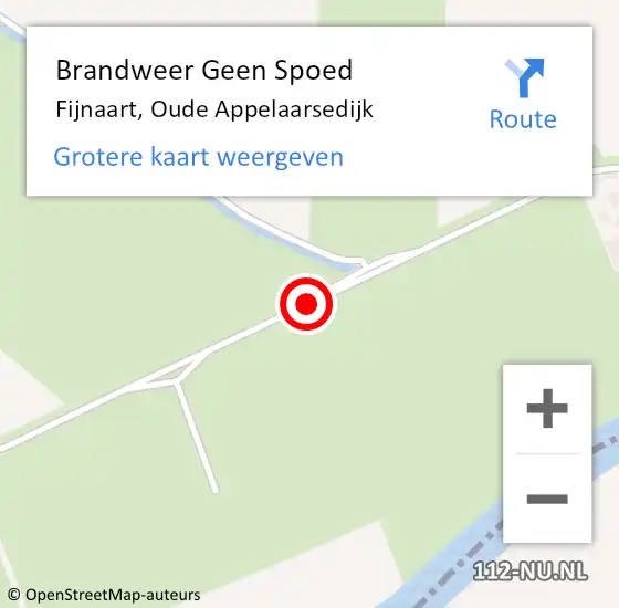 Locatie op kaart van de 112 melding: Brandweer Geen Spoed Naar Fijnaart, Oude Appelaarsedijk op 26 januari 2016 23:09